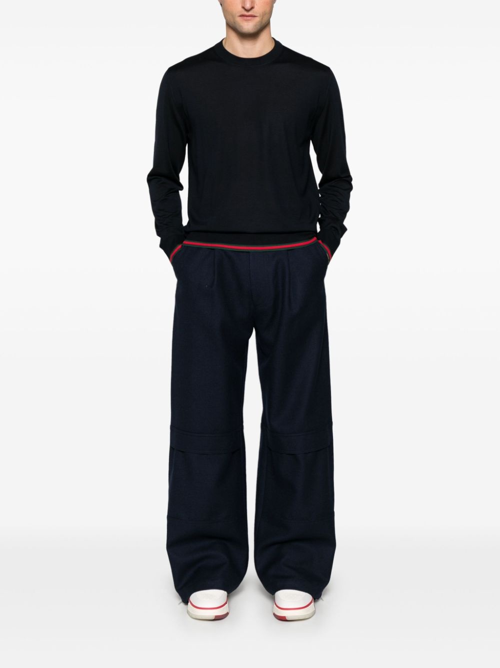 Web-trim wool sweater - 2