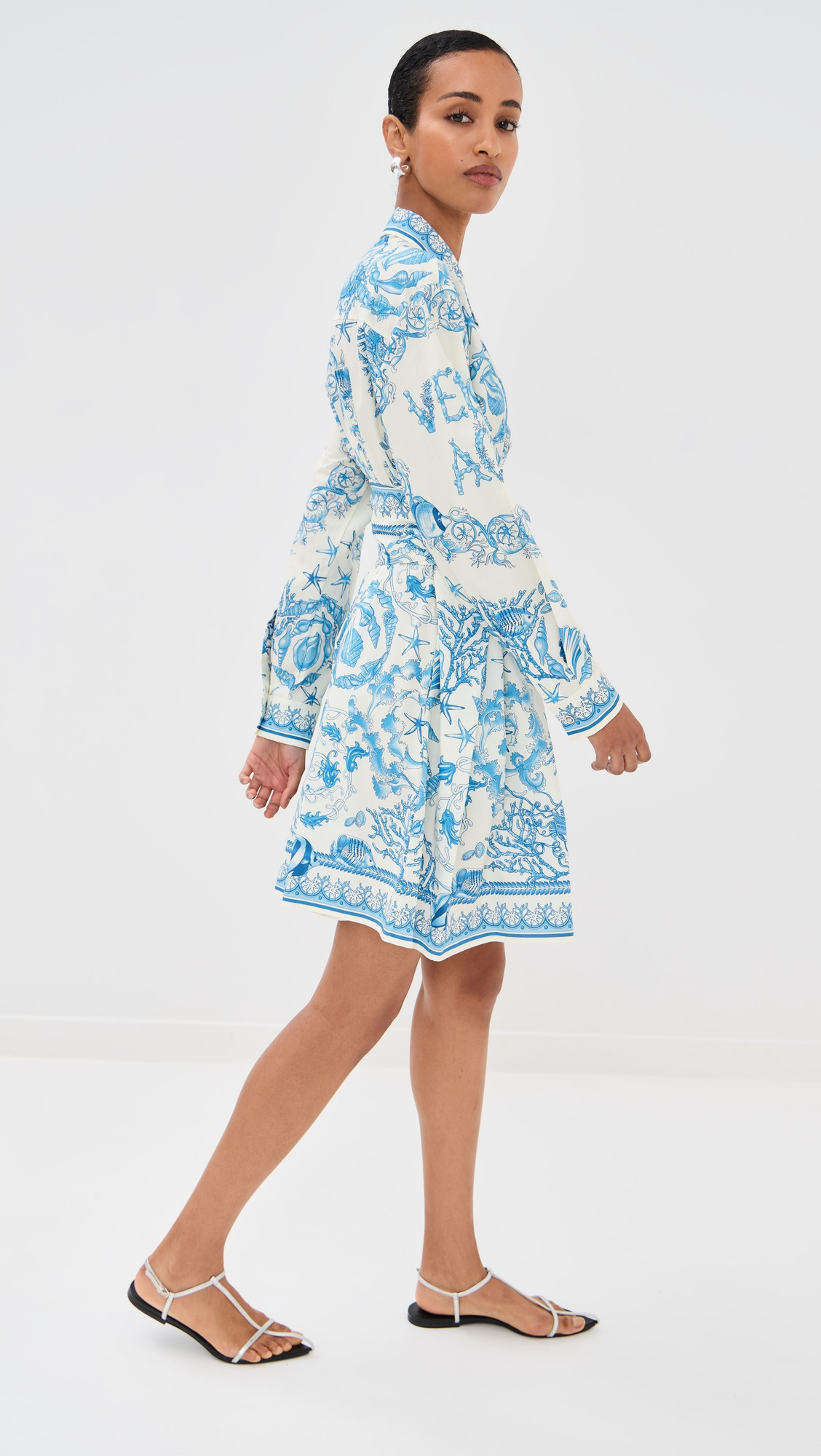 Underwater Barocco Cotton Poplin Dress - 3