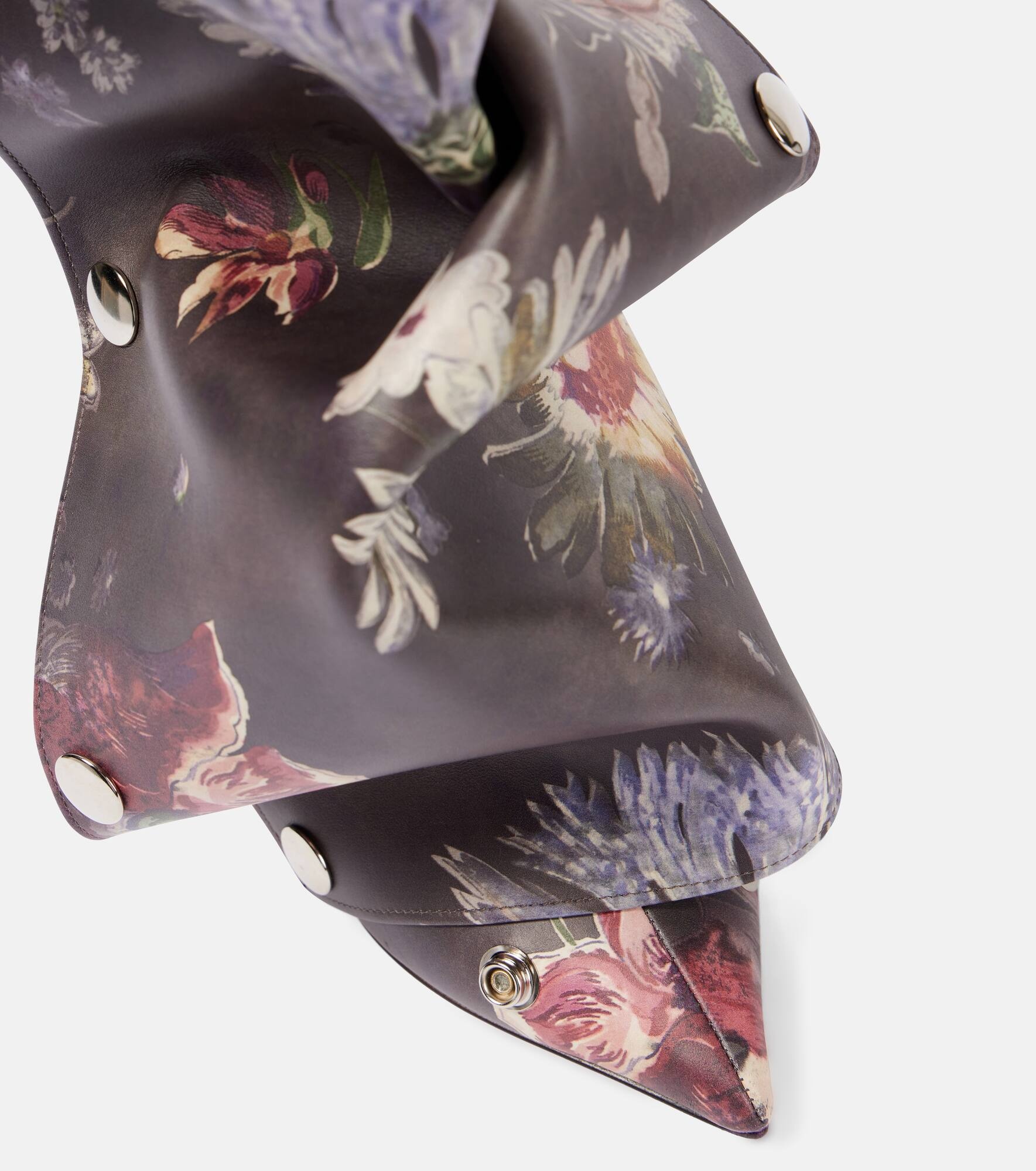 Snap 100 floral leather knee-high boots - 5