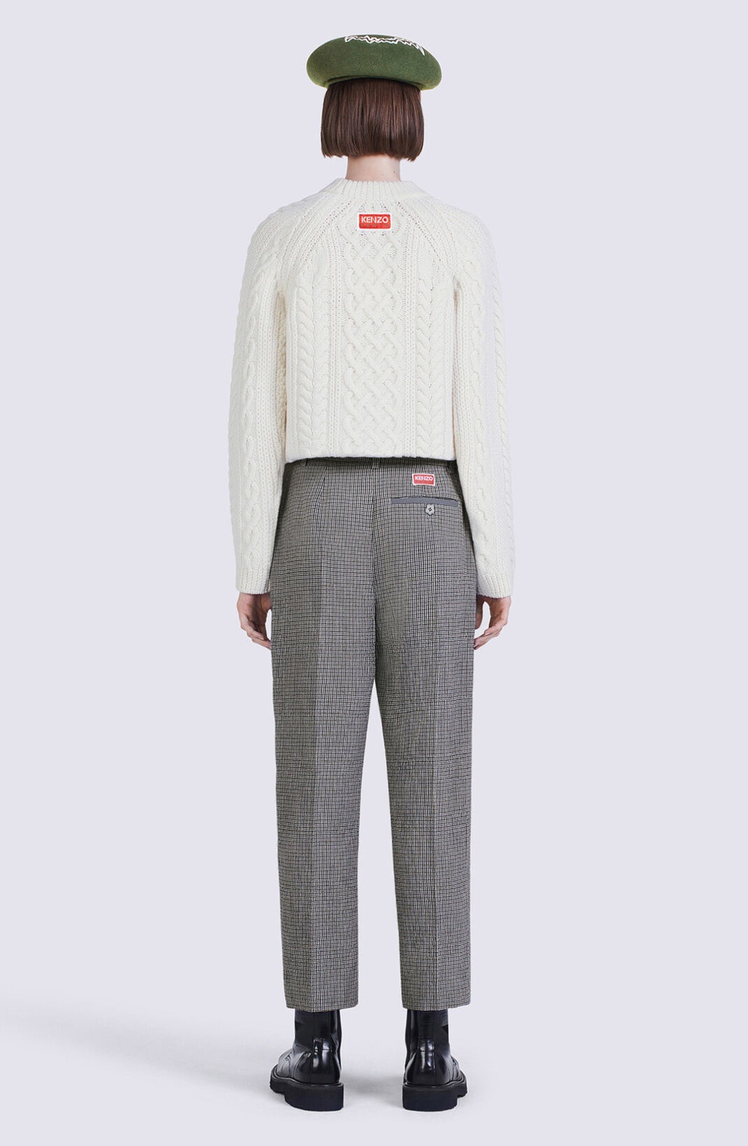 Cropped checked tailored trousers - 3