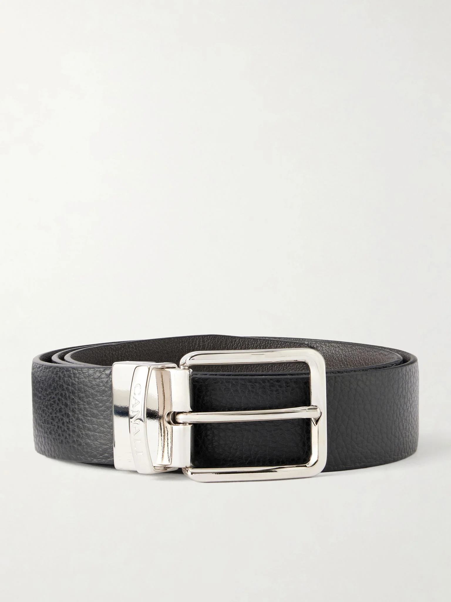 3.5cm Reversible Leather Belt Black - 1