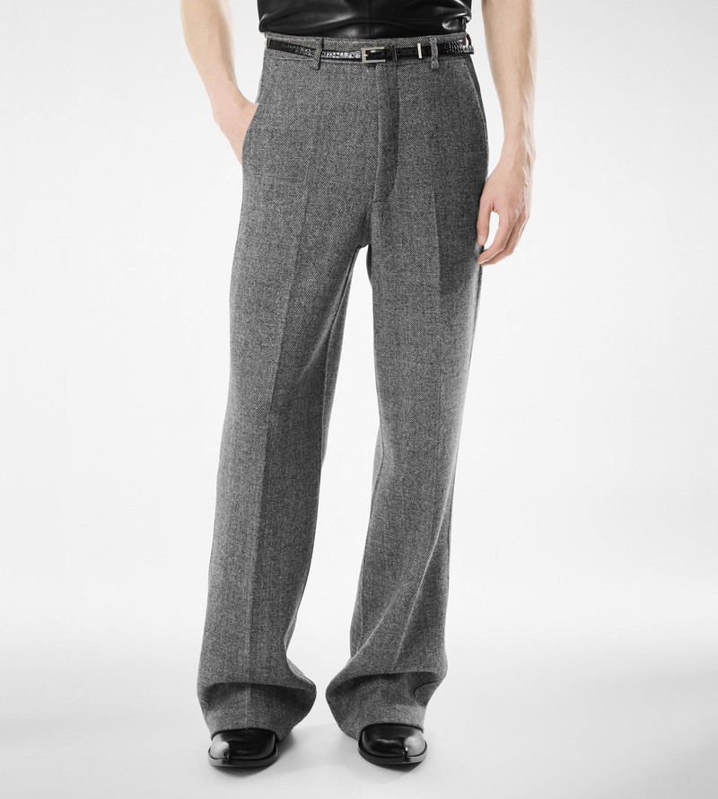 SHARKSKIN HERRINGBONE DOUBLE SPLITTABLE PANT 4