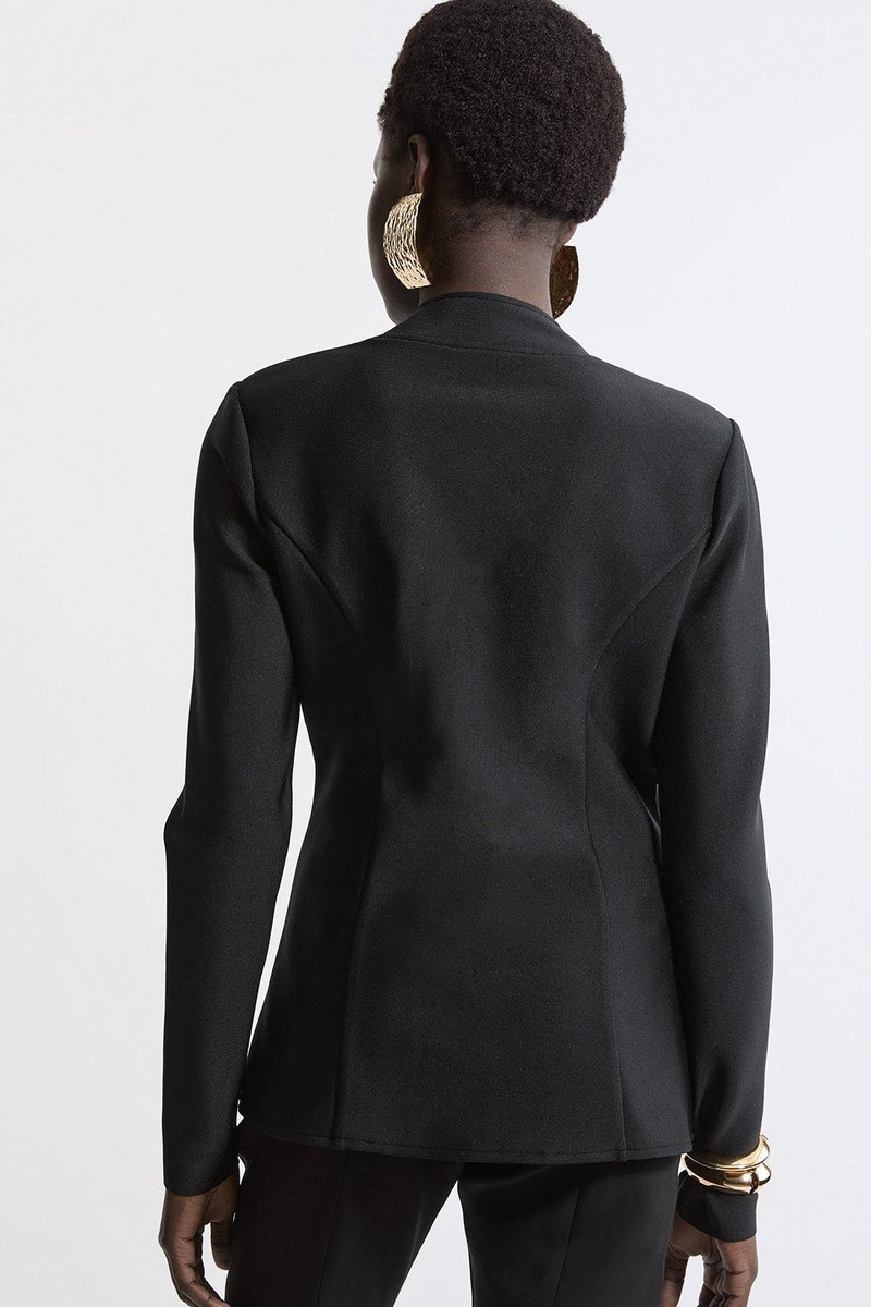 Figure Form Bandage Knit Side Zip Longline Jacket 6
