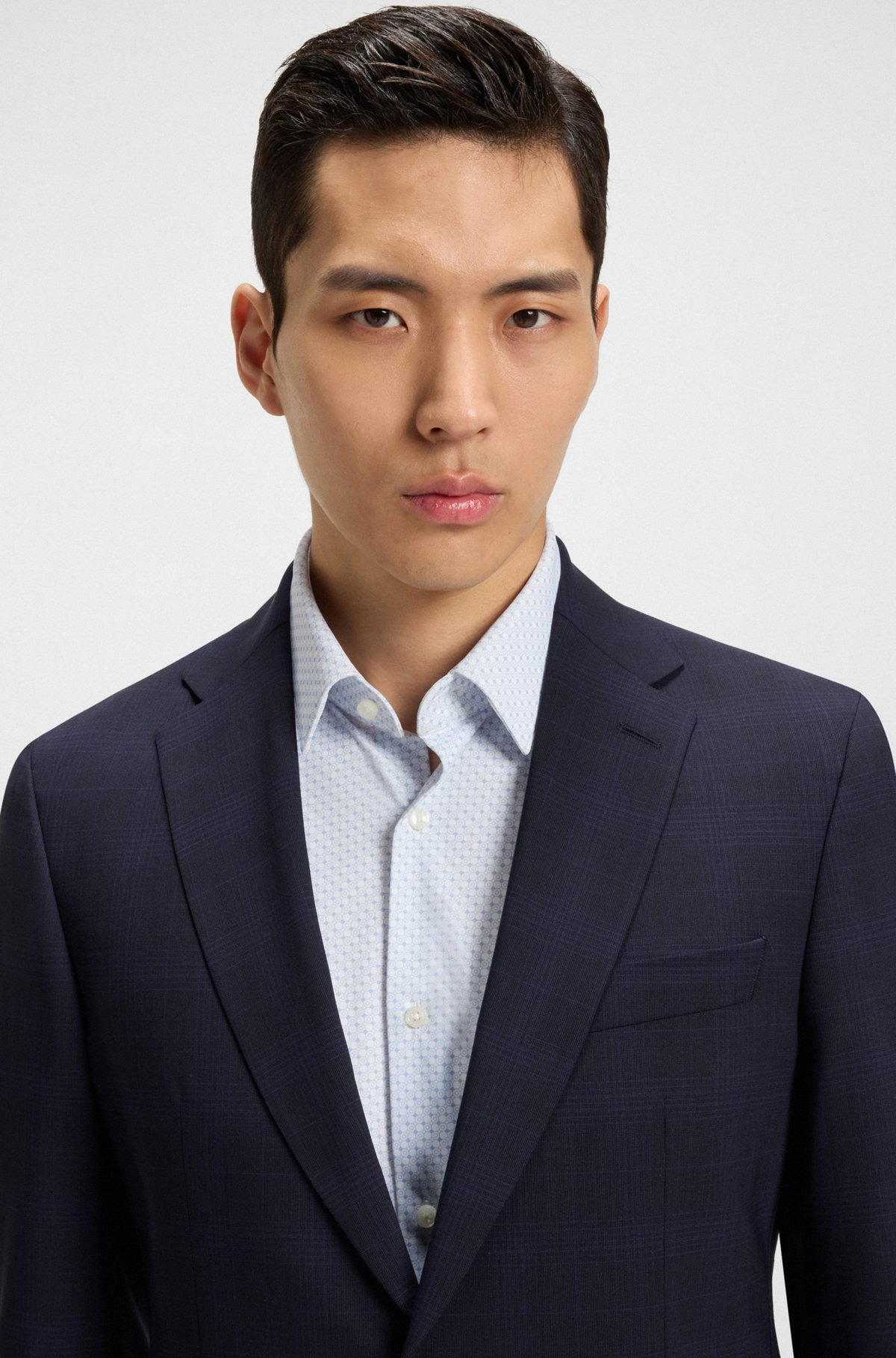 SLIM-FIT SUIT IN CHECKED CREASE-RESISTANT STRETCH WOOL - 4