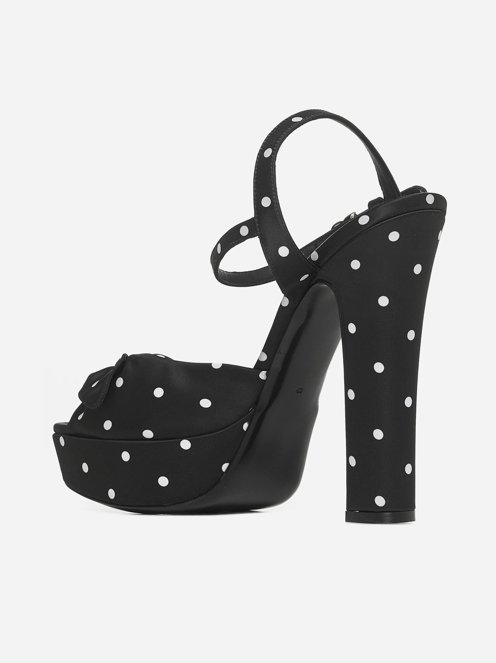 Polka dot satin platform sandals - 3