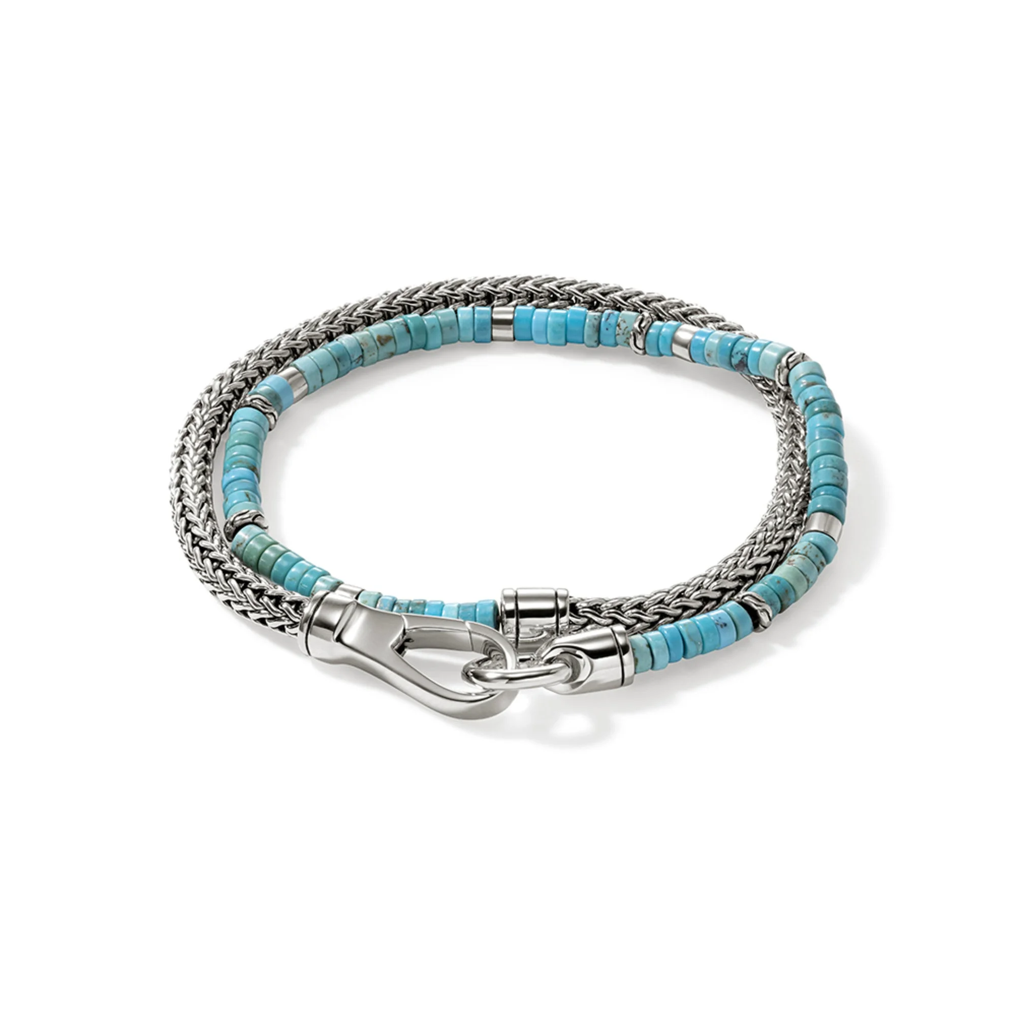 Heishi Chain Wrap, Sterling Silver, Hardstones - 1