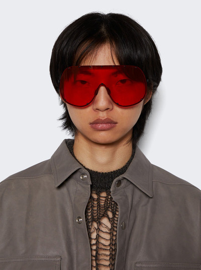 Rick Owens Shield Sunglasses Black And Red outlook