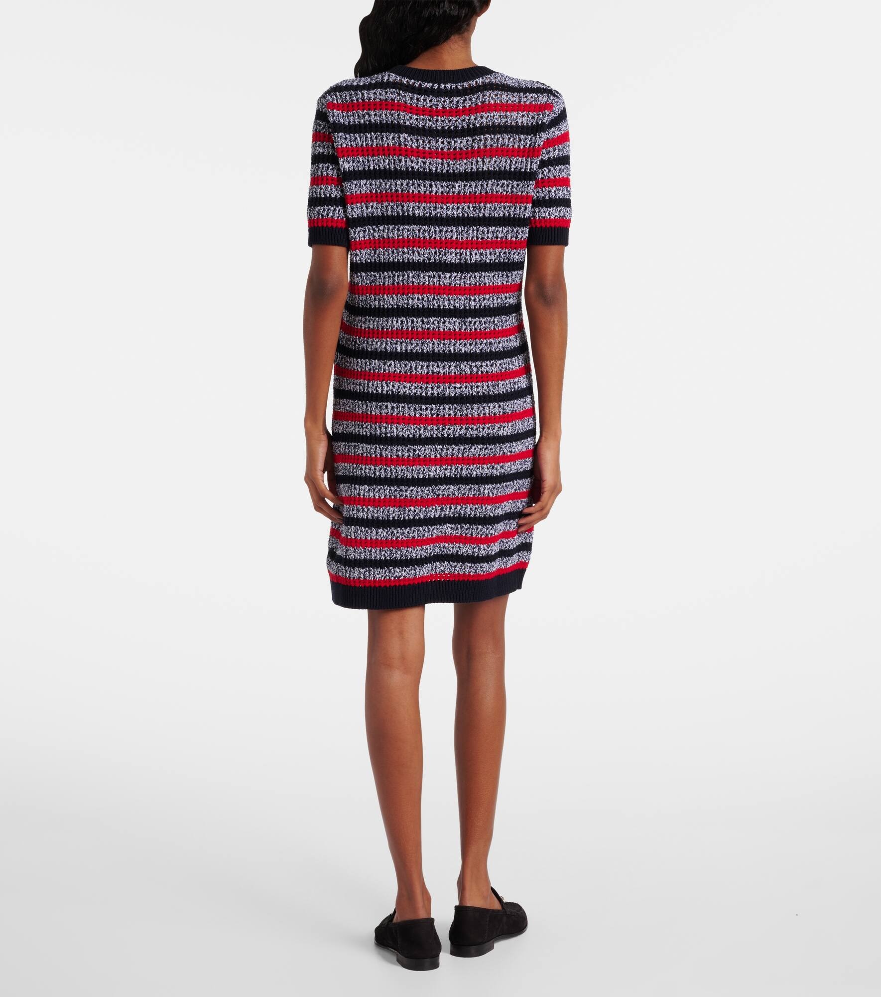 Knitted striped cotton-blend minidress - 3