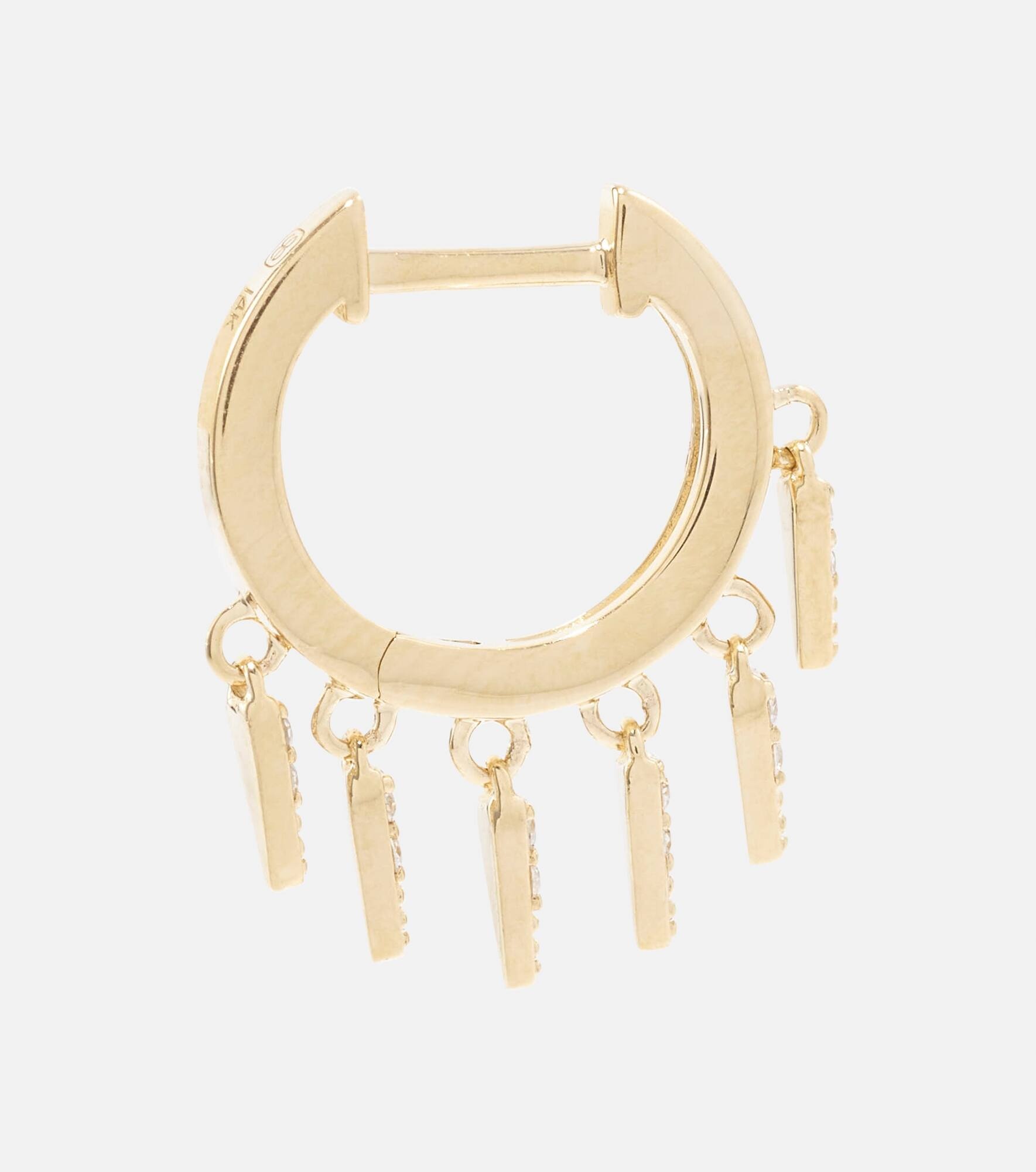 Fringe 14kt gold earrings with diamonds - 4