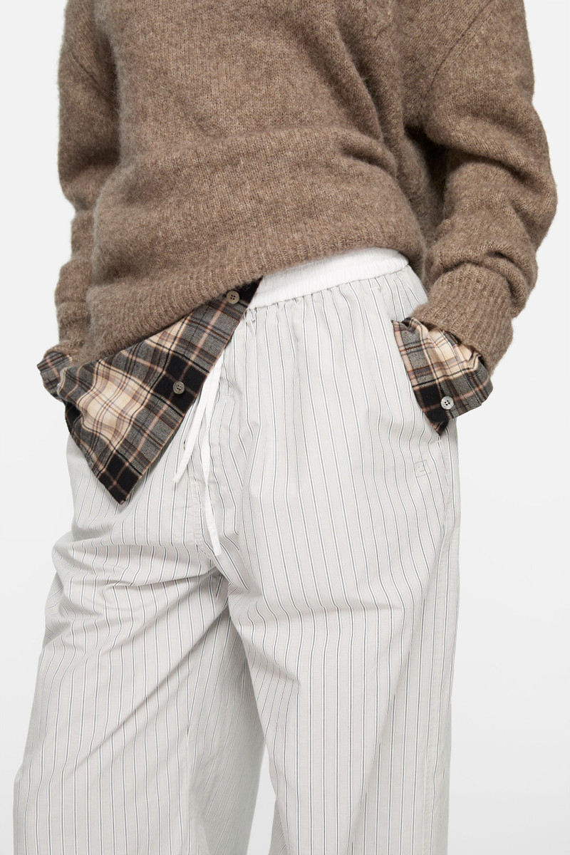 Striped cotton trousers - Multi brown 4