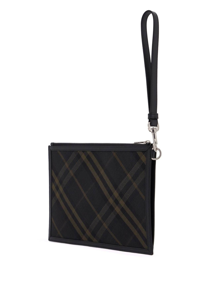 Burberry EREDNNCHECKERED COATED CANVAS POUCH BAG outlook
