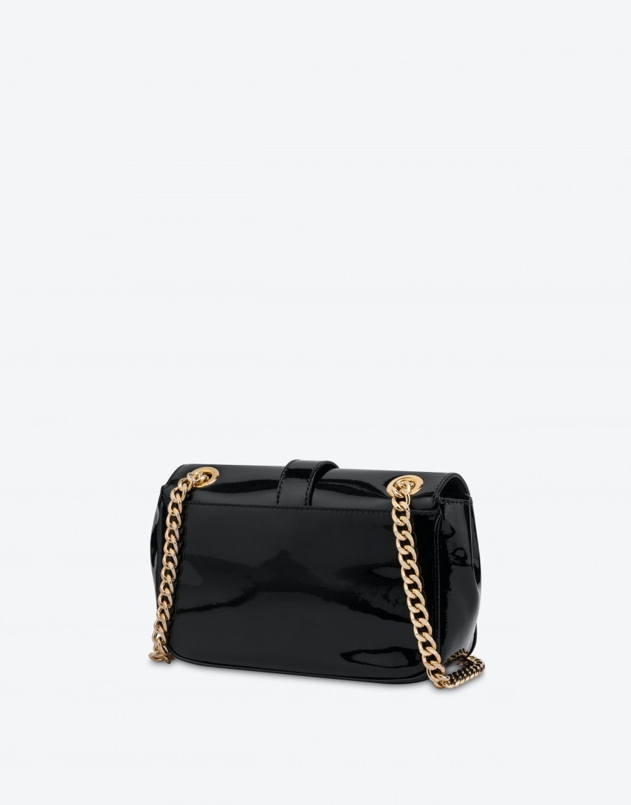 MOSCHINO BELT PATENT LEATHER SHOULDER BAG - 2