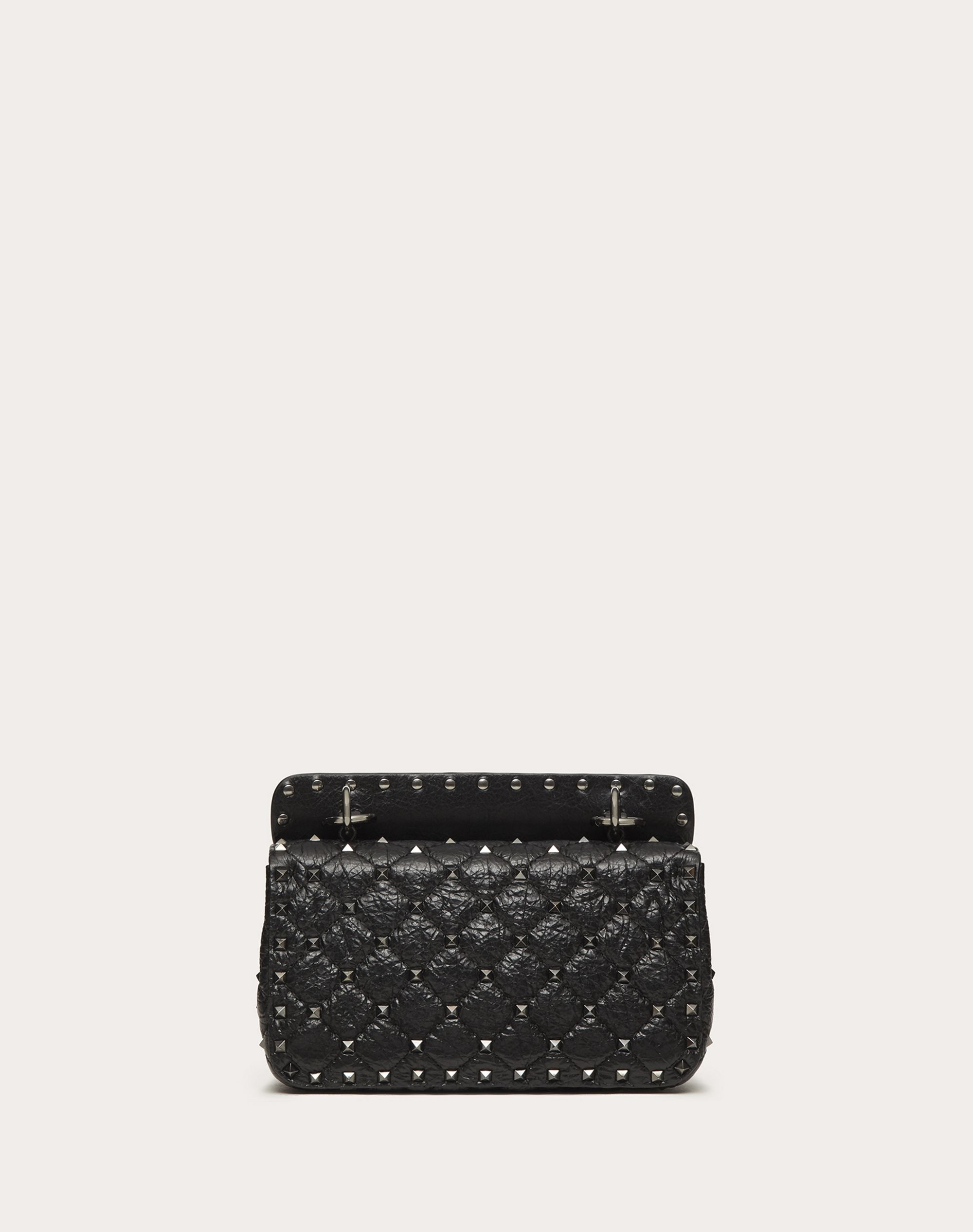 Small Rockstud Spike Crackle-Effect Bag - 3