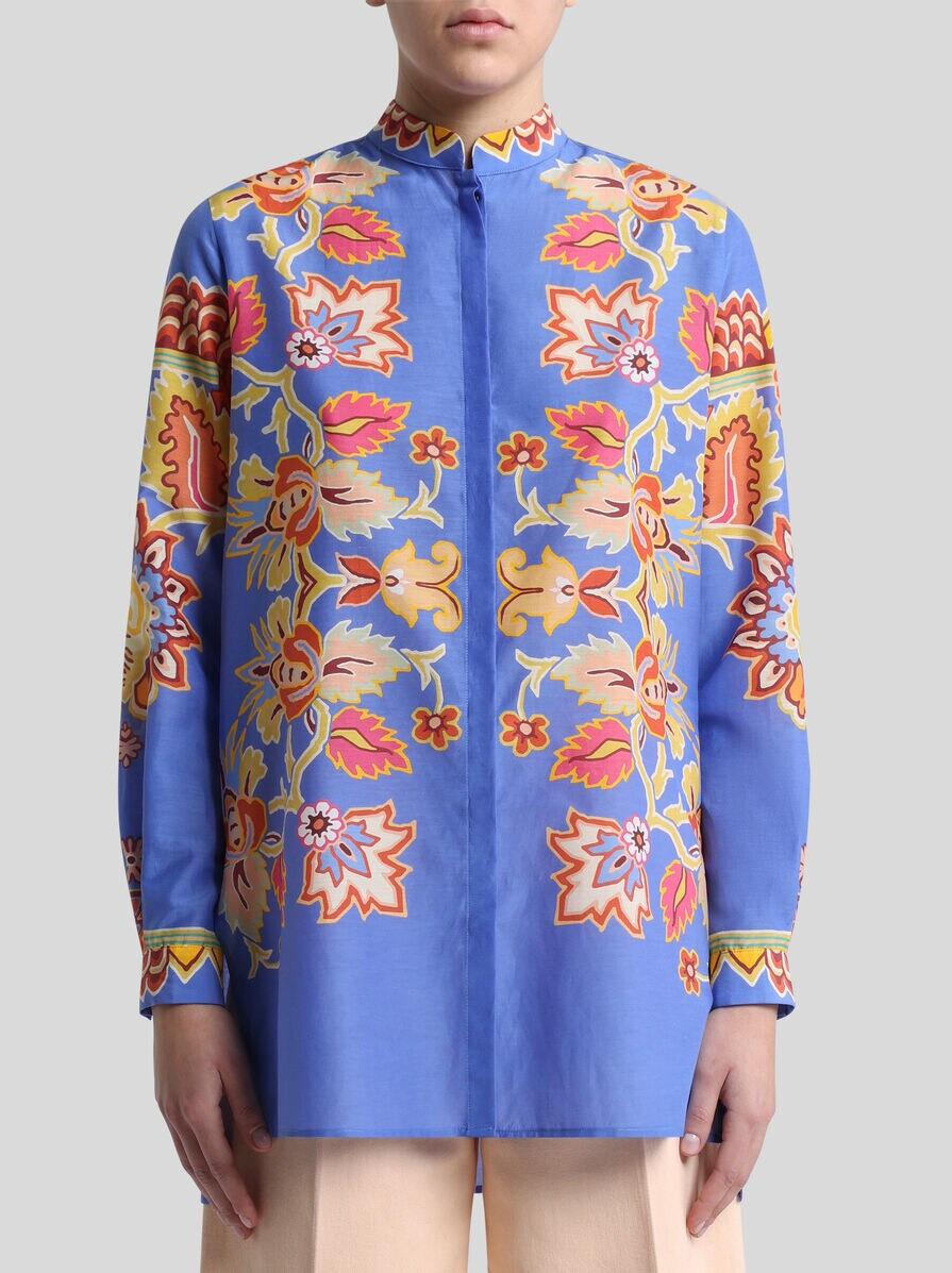 COTTON AND SILK SHIRT WITH PRINT - 2