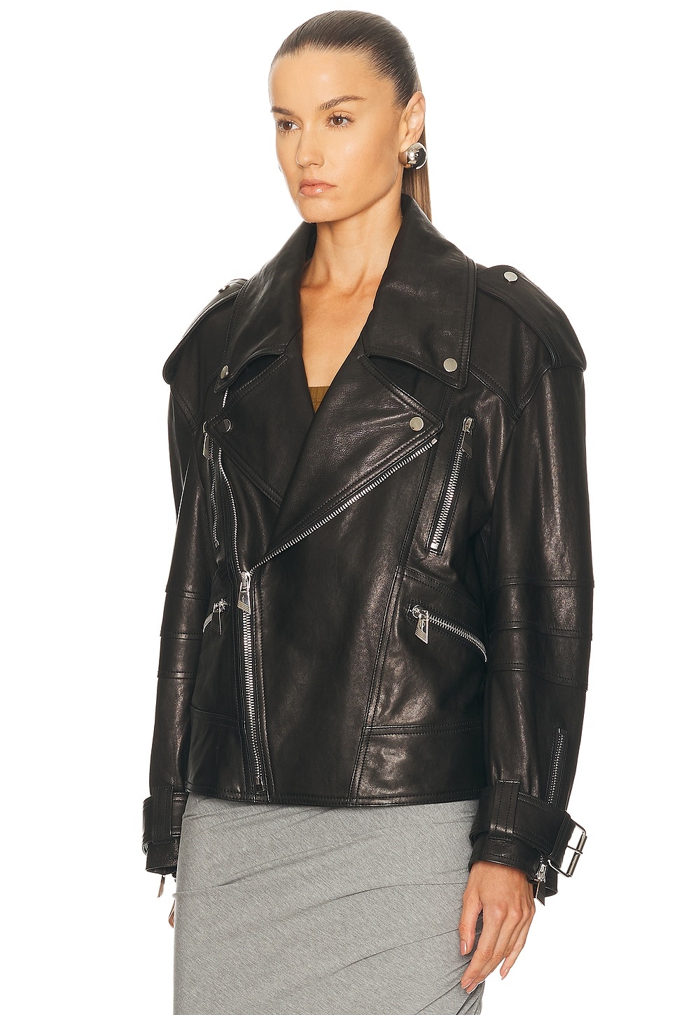 Leather Bomber Jacket - 4