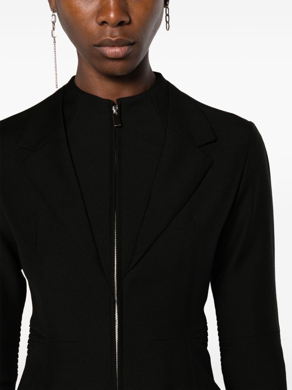 pintuck-detailing tailored bodysuit - 5