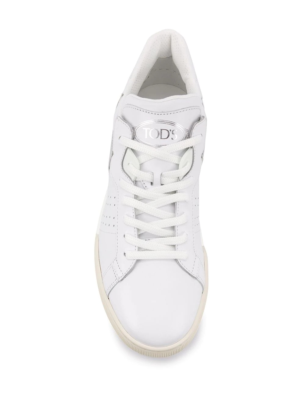 mirror-effect leather sneakers - 4