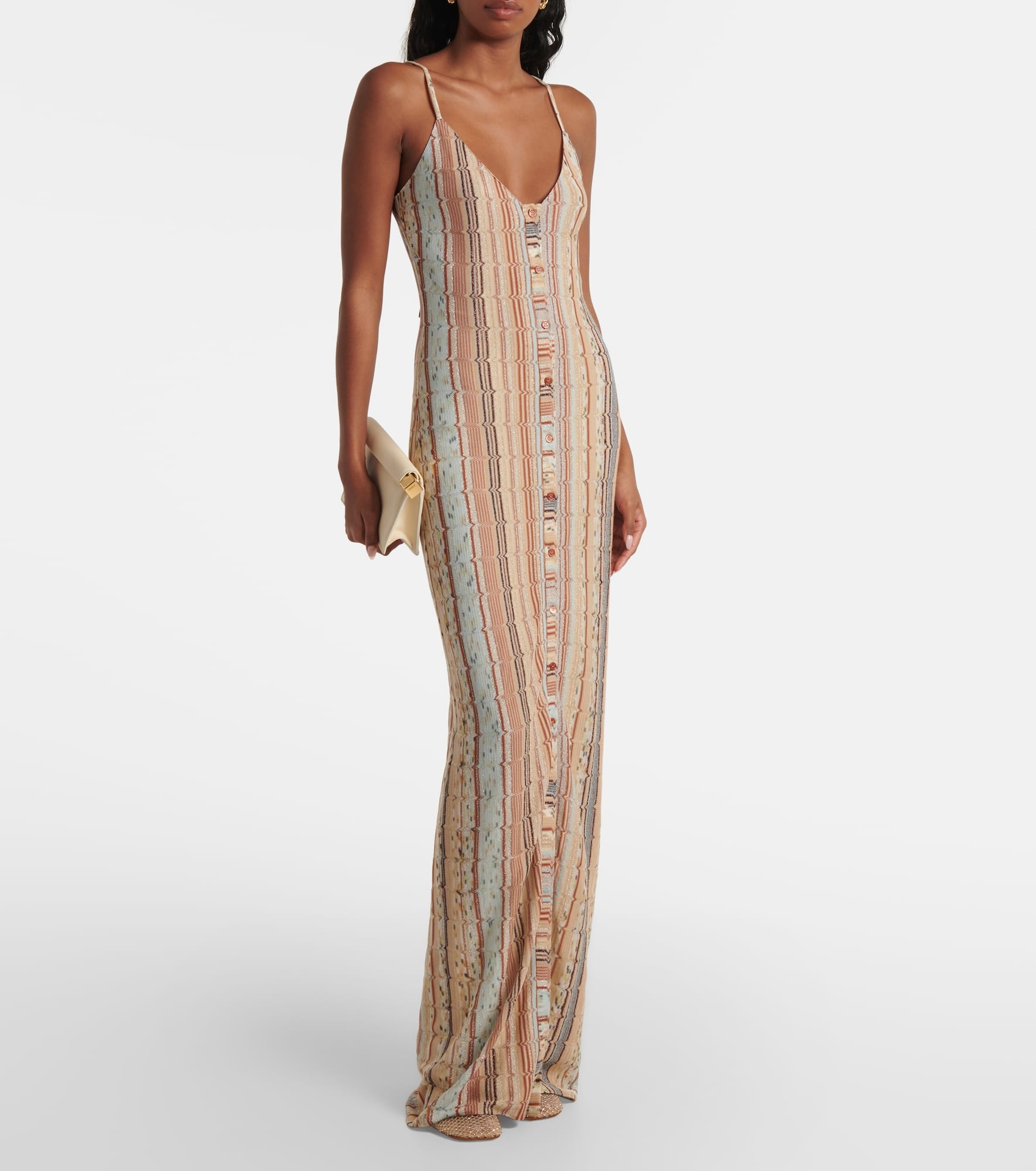 Striped lamé maxi dress - 2