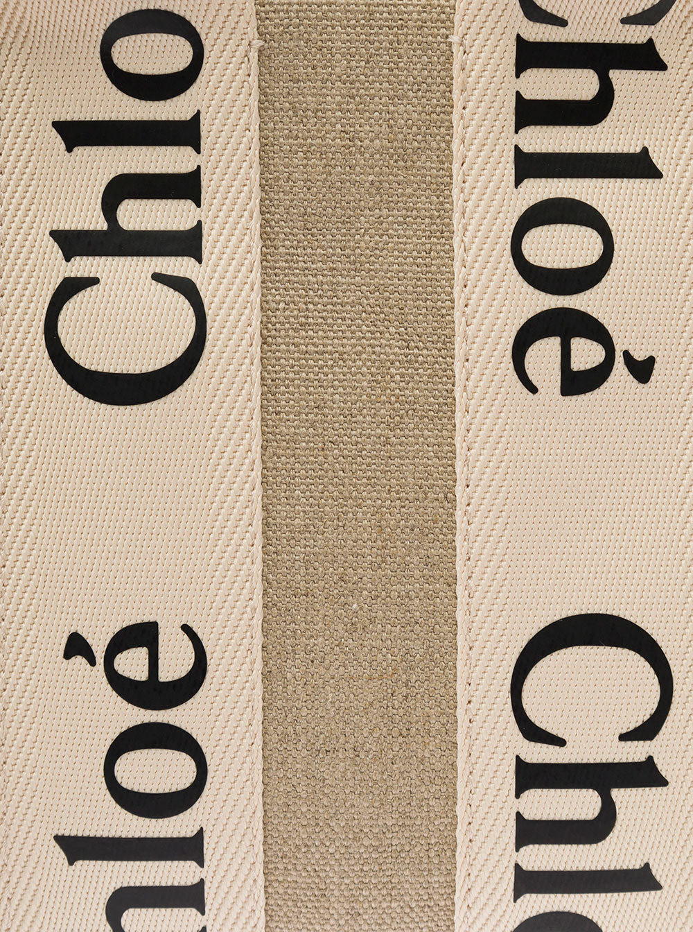 Chloé Women 'Woody' Multicolor Tote Bag With Shoulder Strap And Ribbon In Leather And Linen Canvas W - 4