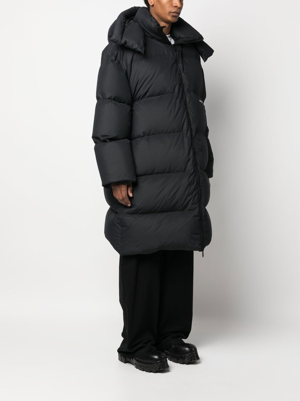 logo-print puffer coat - 3