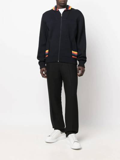 Paul Smith signature-stripe zip-up cardigan outlook