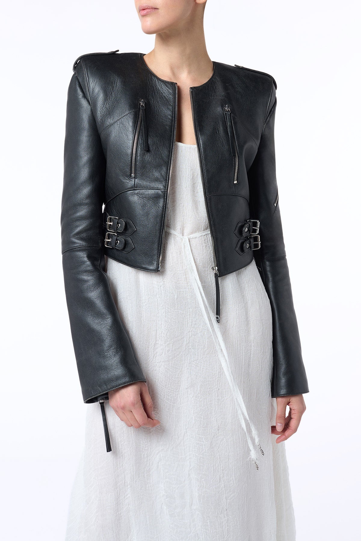 Phanes Moto Jacket in Black Leather - 4