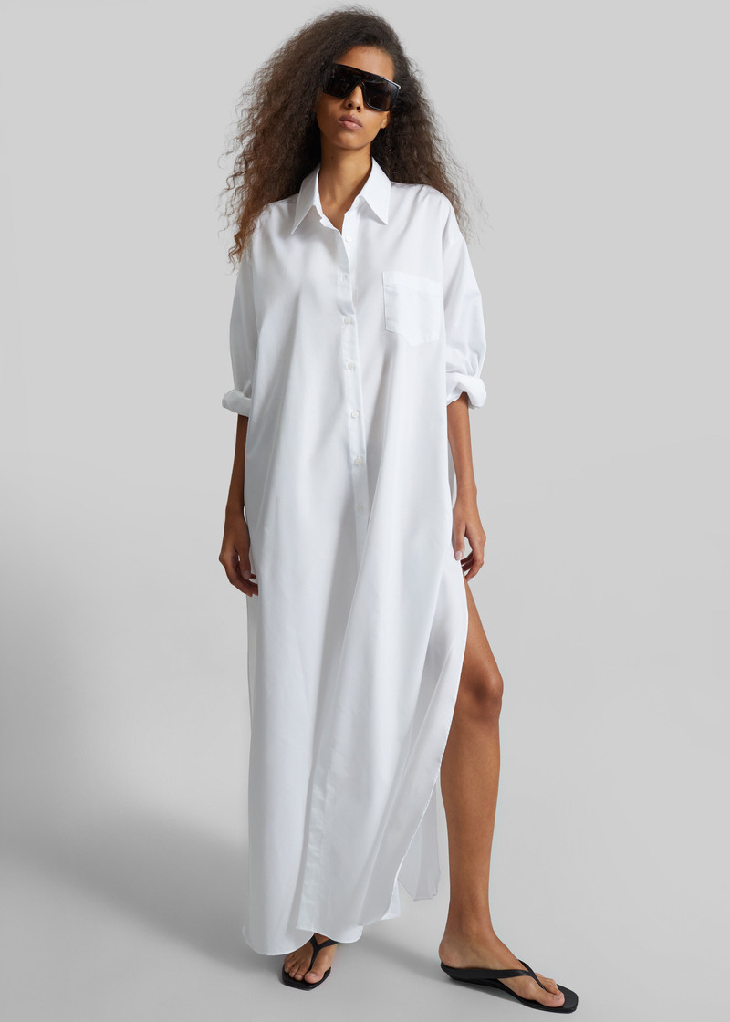 Avery Shirt Dress - White 6