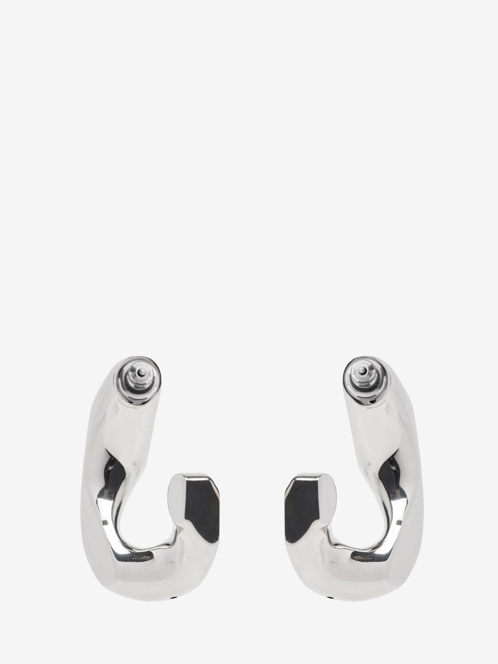 Women's Chain Hoop Earrings in Antique Silver - 2