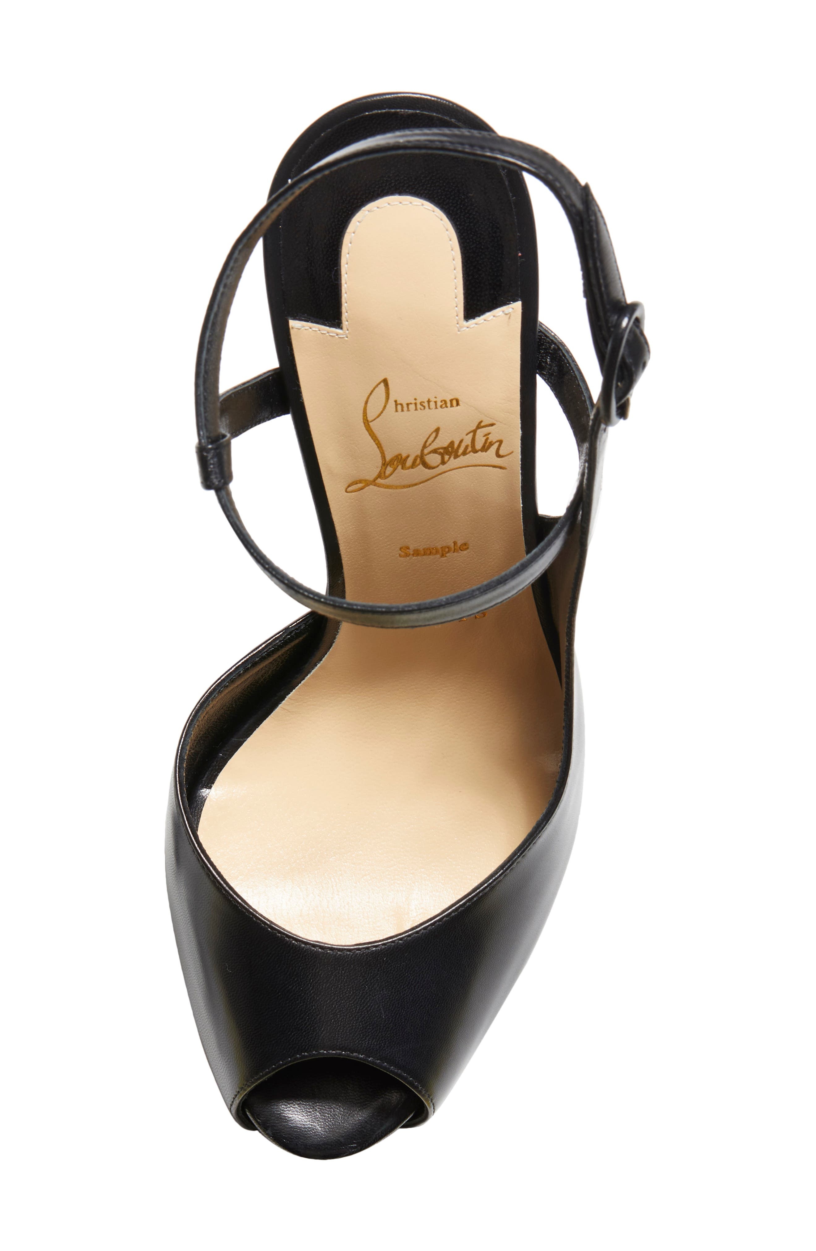 Christian Louboutin Jenlove Ankle Strap Peep Toe Stiletto in Black at Nordstrom - 5
