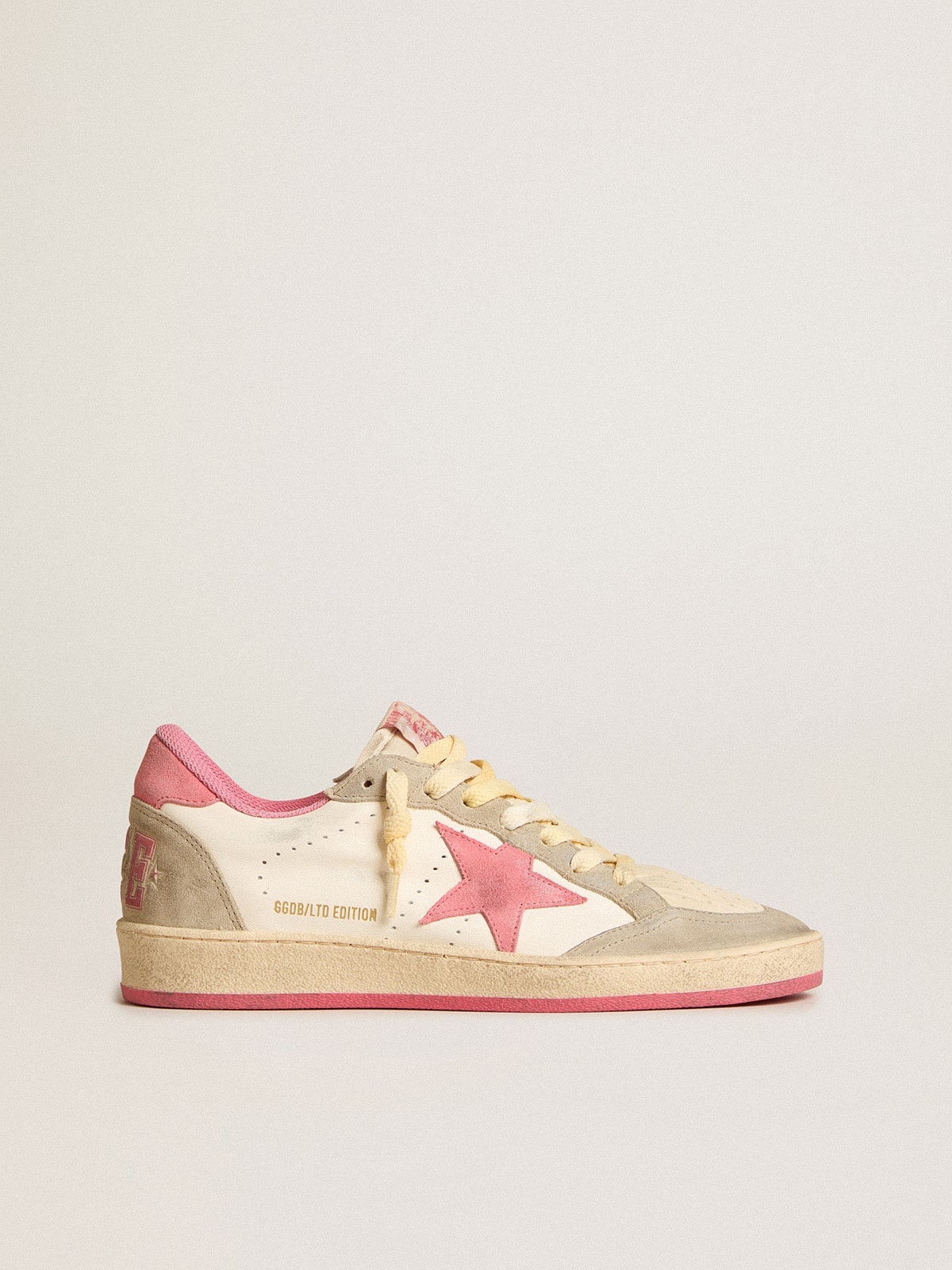 Ball Star LTD in nappa with pink suede star and dove-gray inserts - 1