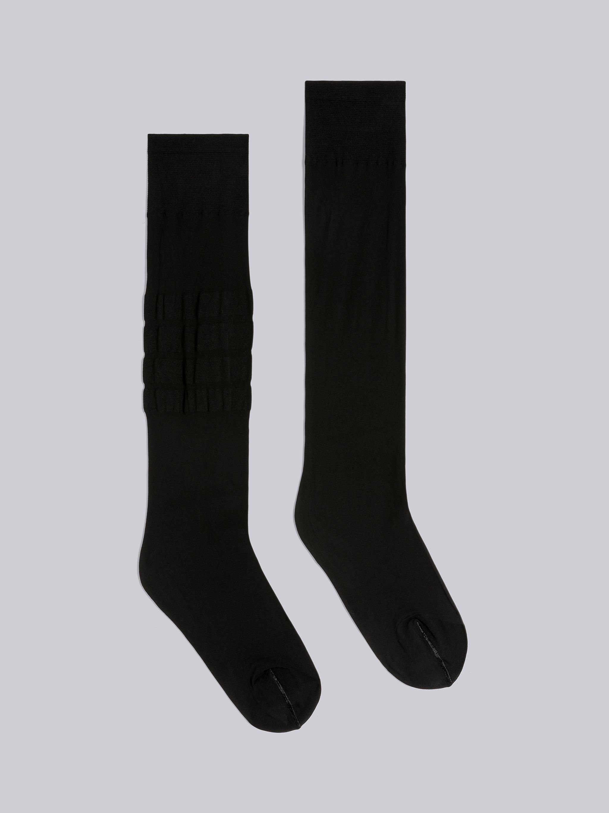 Sheer Nylon Knee High 4-Bar Socks - 1