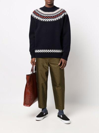 Junya Watanabe MAN fair isle intarsia-knit crew-neck jumper outlook