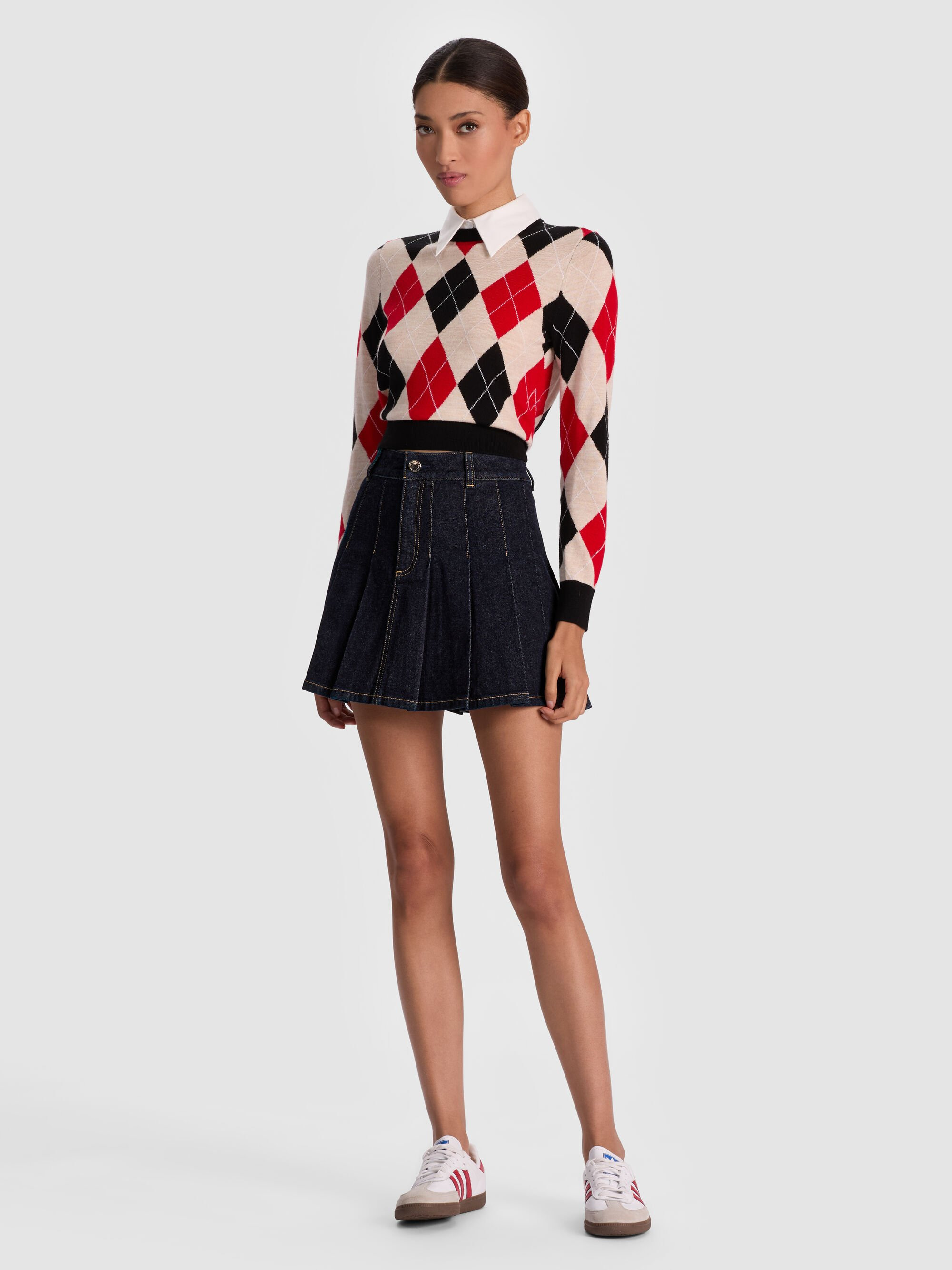 SUZIE DENIM PLEATED MINI SKIRT - 6