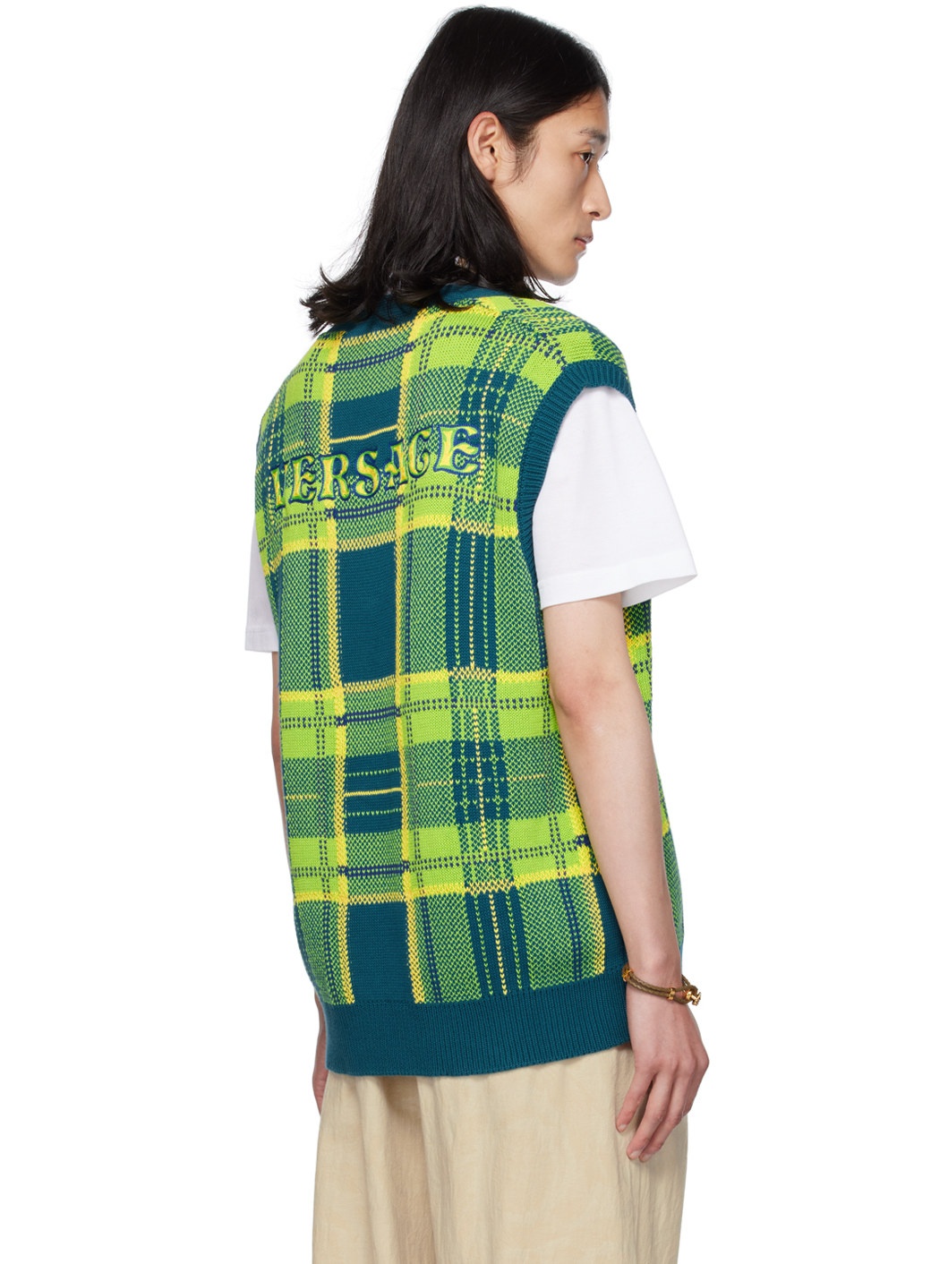 Blue & Green Check Vest - 3