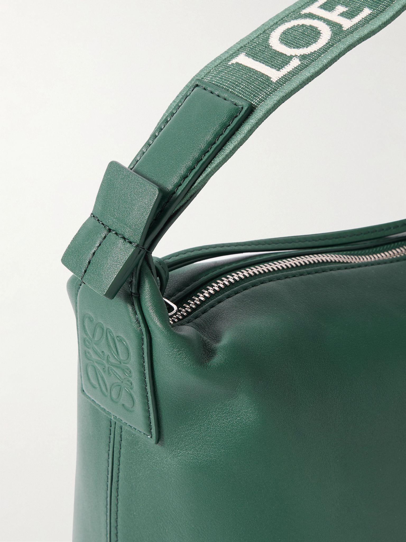 Cubi Leather Messenger Bag Green - 4