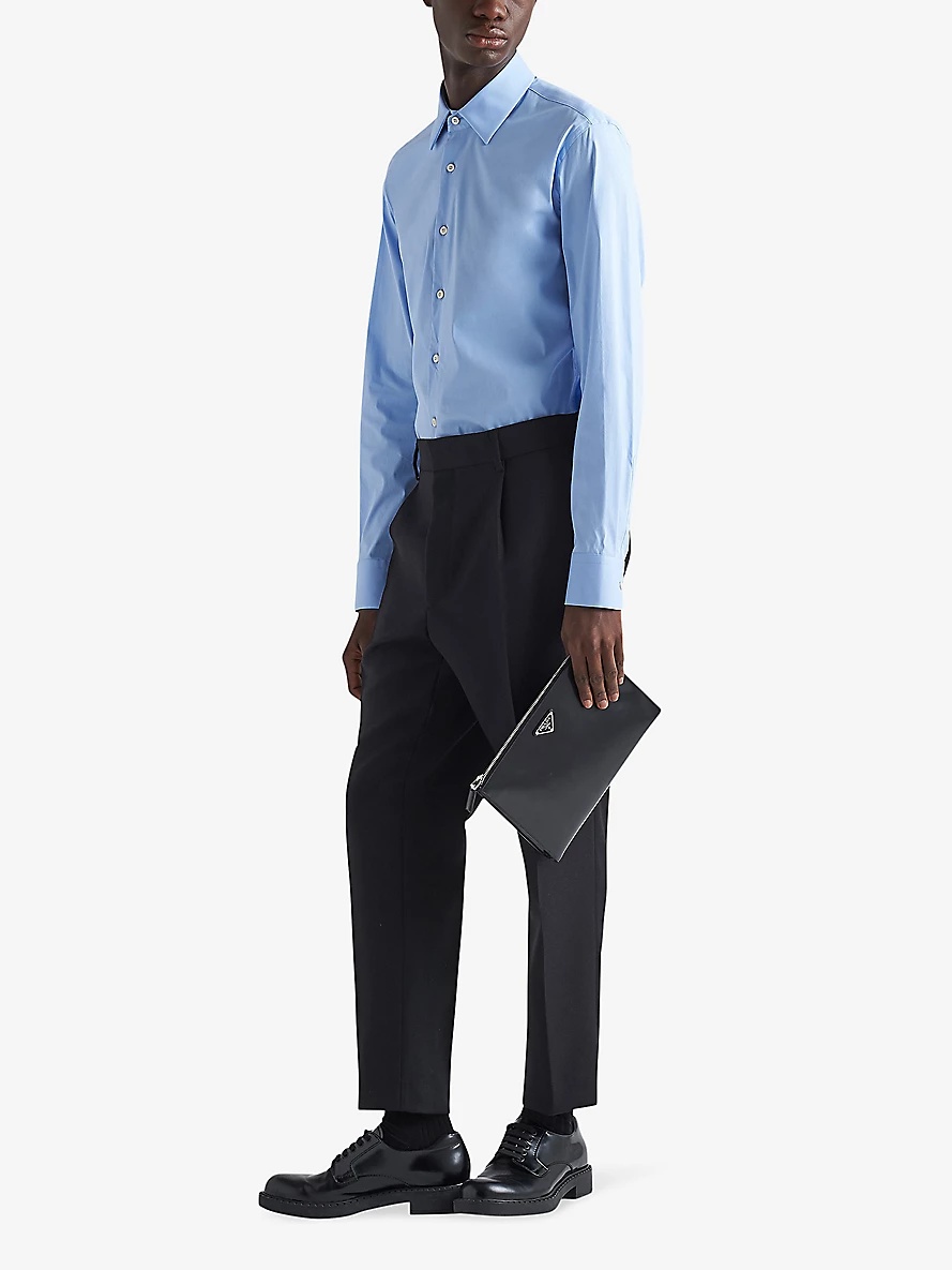 Collared slim-fit cotton-blend shirt - 2