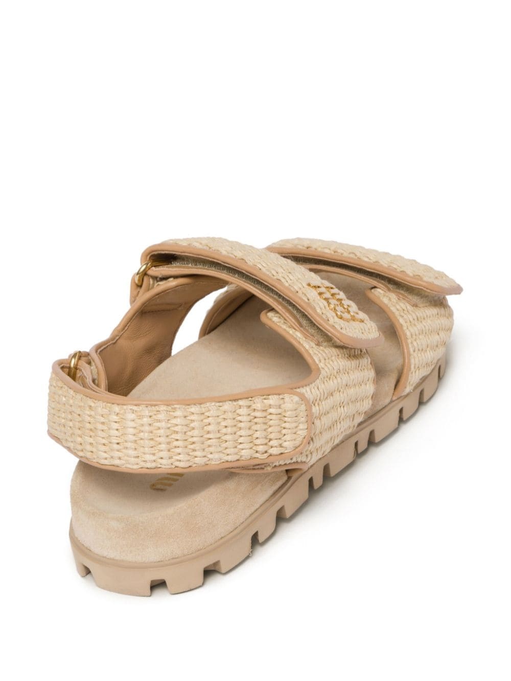 double-strap woven sandals - 3