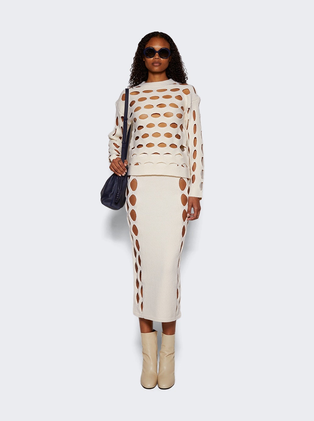 Steer Cut-out Skirt Ivory - 2
