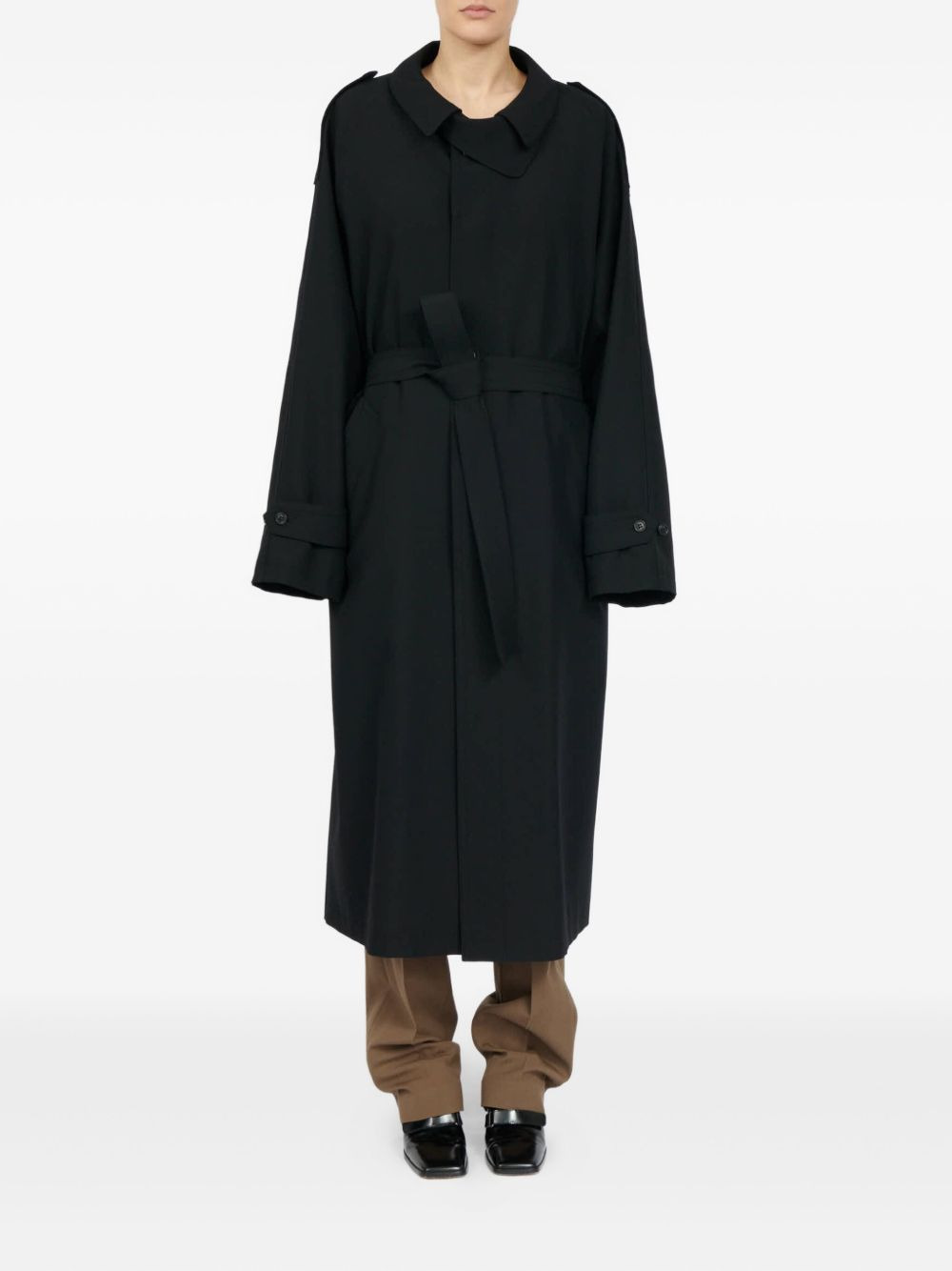 double-breasted belted coat - 2