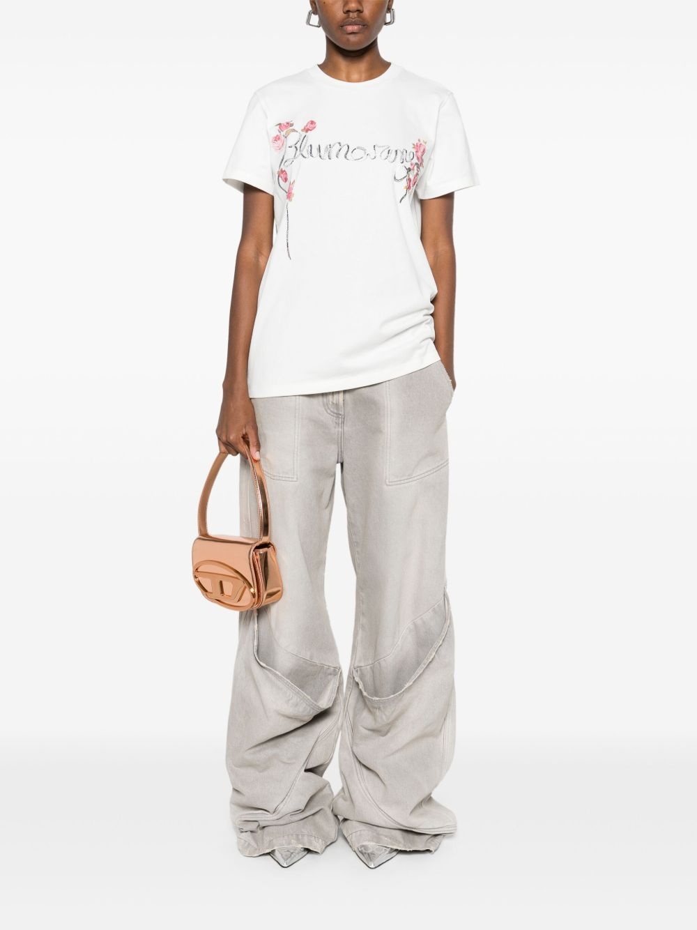 rhinestone-logo T-shirt - 2