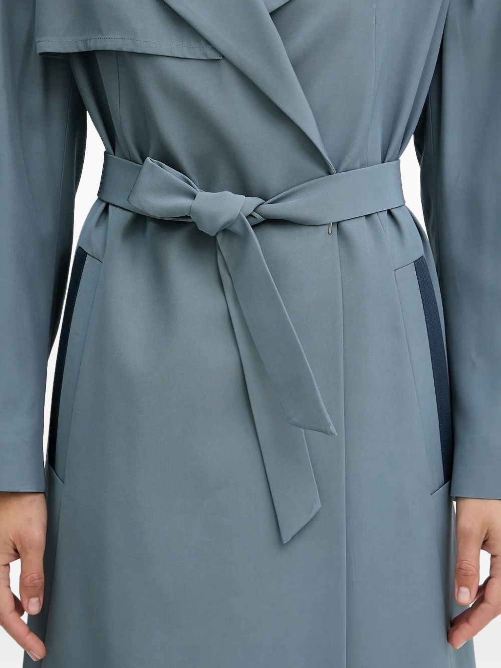 belted panelled trench coat - 5
