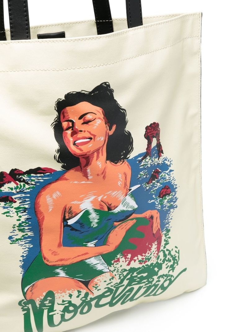 Moschino graphic-print detail tote bag | REVERSIBLE