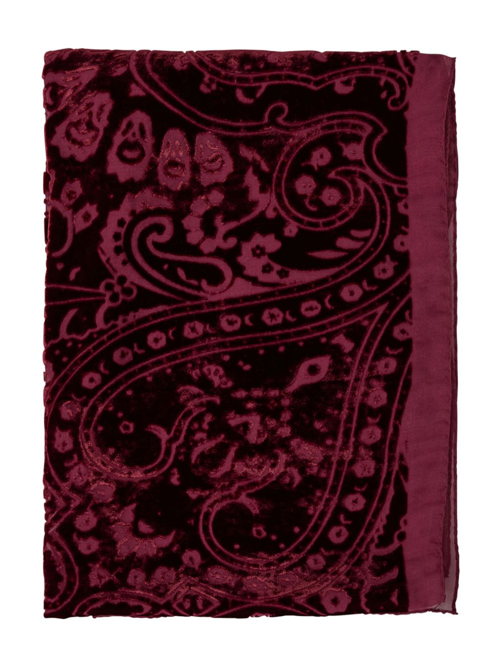 paisley-pattern velvet scarf - 1