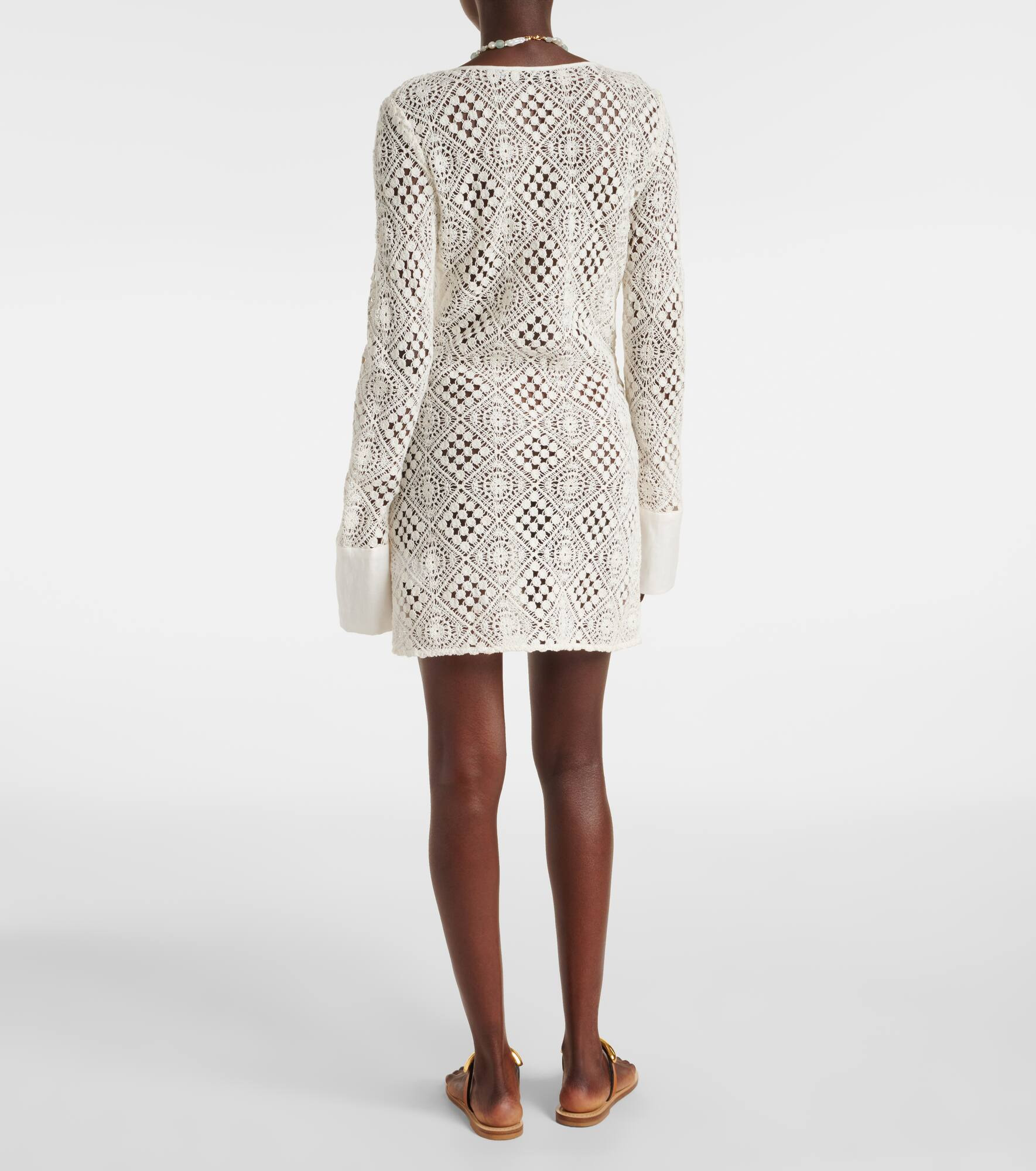 Rayure crochet cotton minidress - 3
