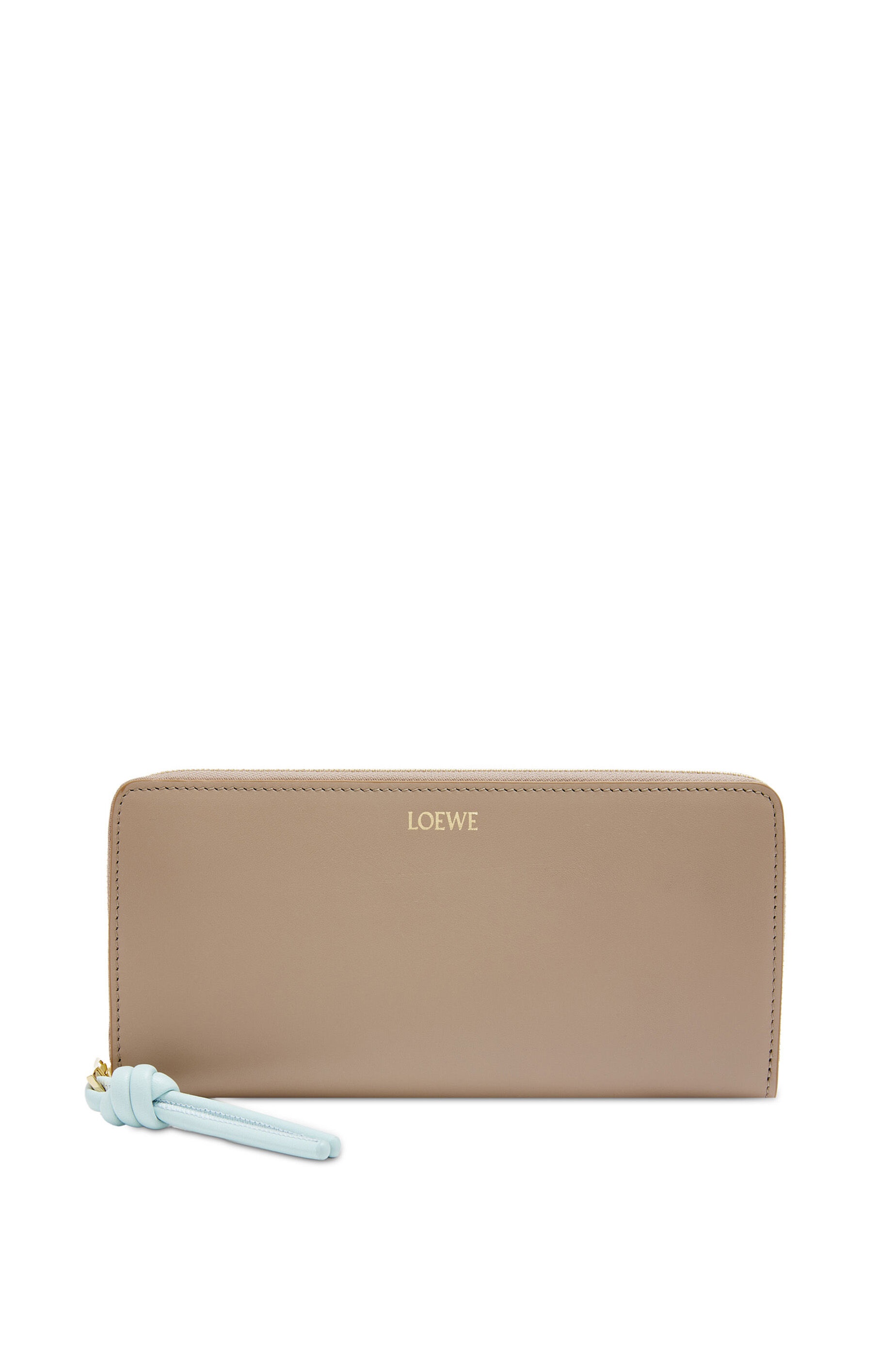 Knot zip around wallet in shiny nappa calfskin - 1