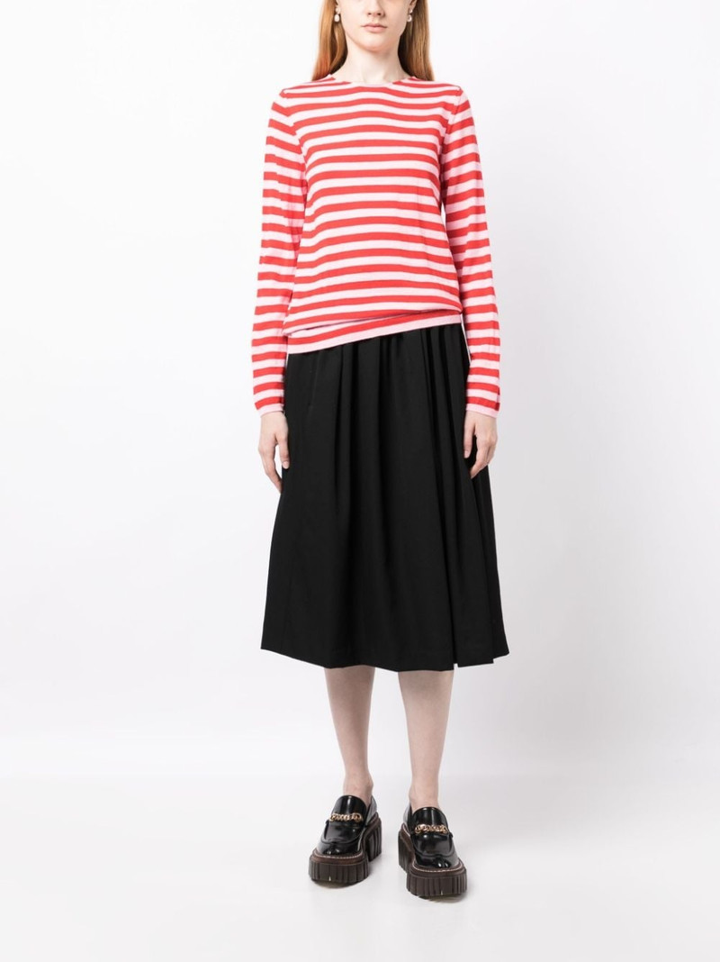 Comme des Garçons GIRL stripe-pattern crew neck jumper outlook