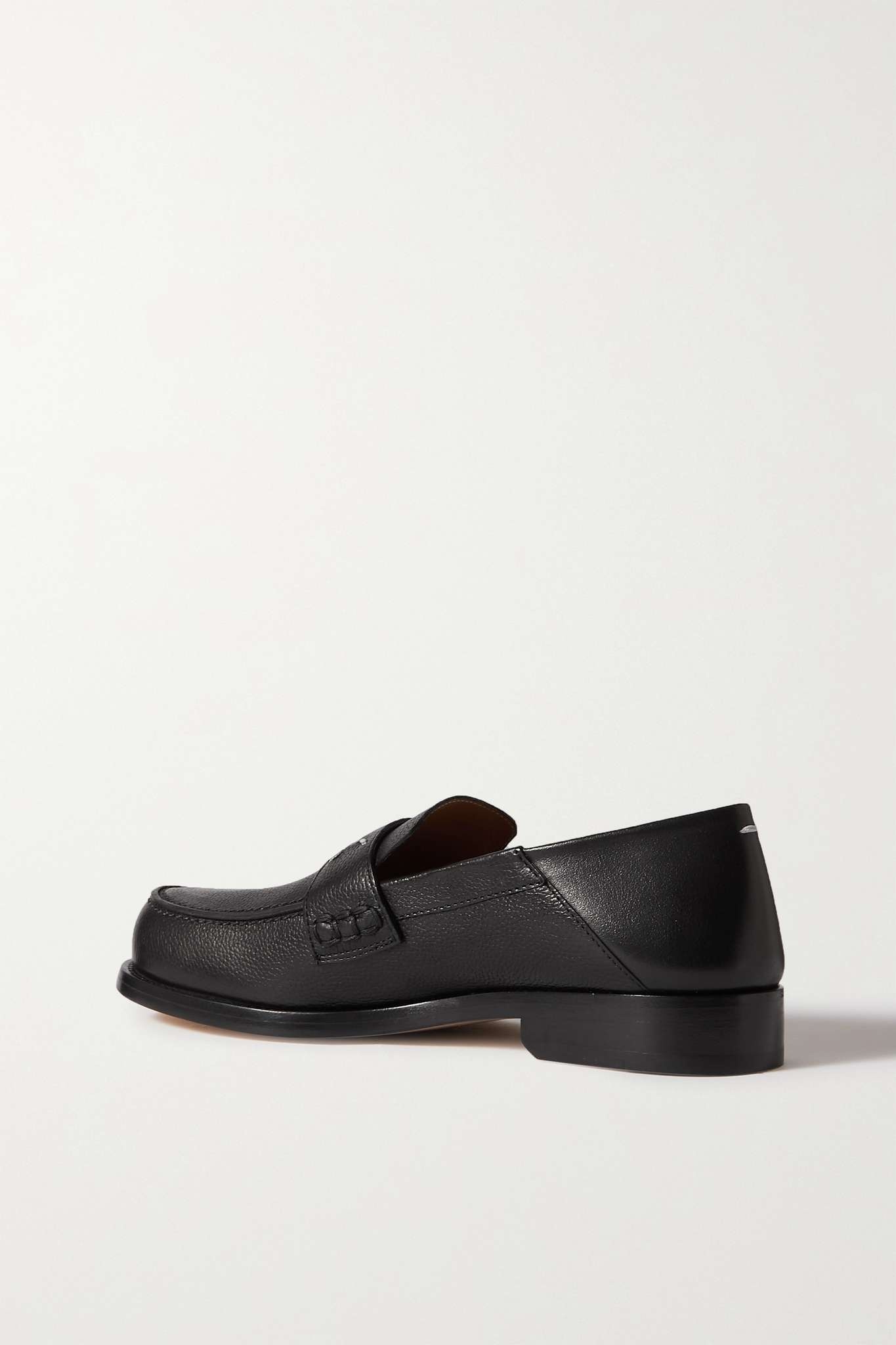 Textured-leather collapsible-heel loafers - 3