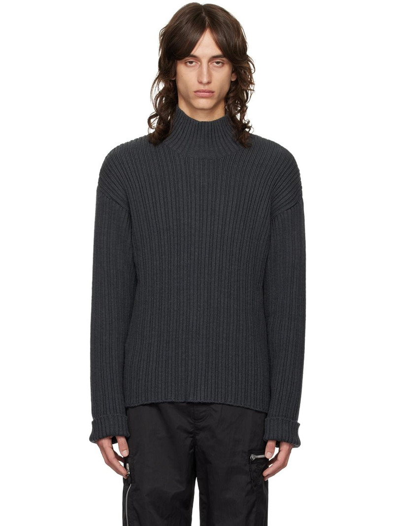Gray Dropped Shoulder Turtleneck 1