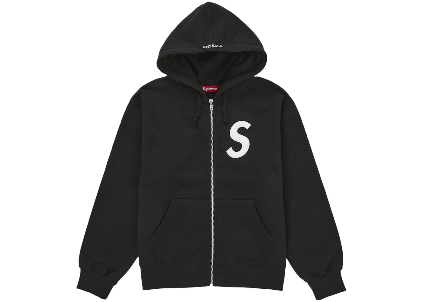 Supreme S Logo Zip Up Hooded Sweatshirt (FW25) Black - 1