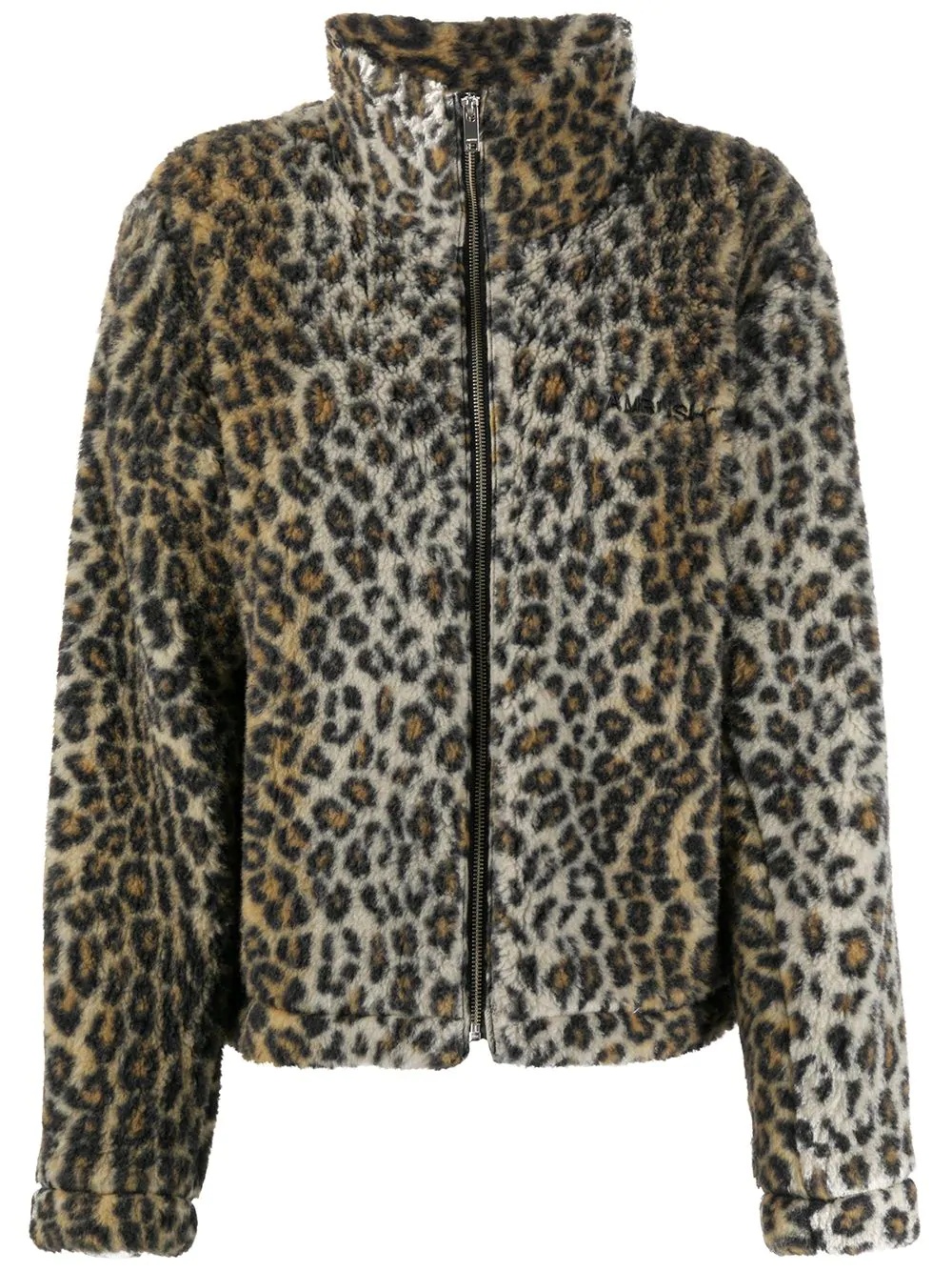 leopard print fleece jacket - 1